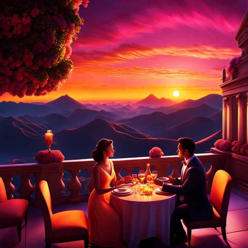 Eternal Couple's Romantic Date Night: Impasto Painting