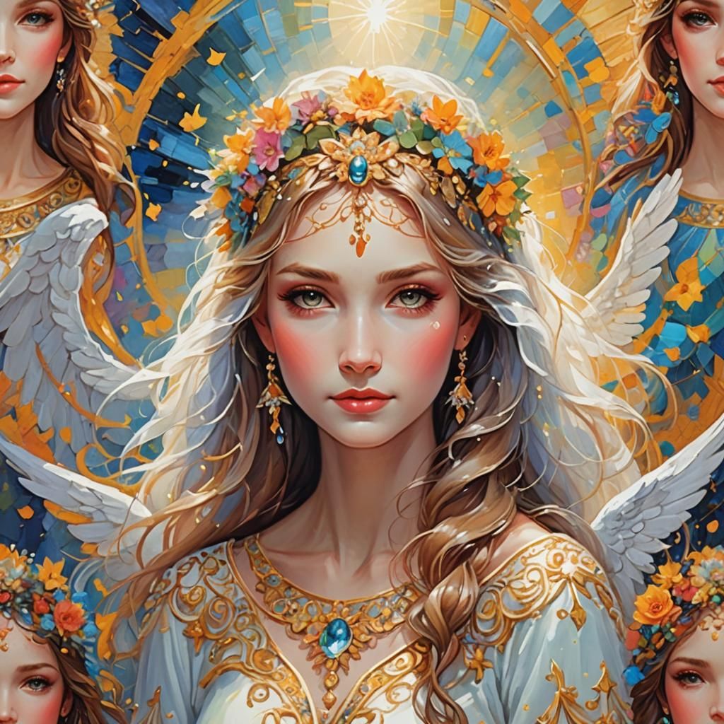 Enchanting Angel Bride with Vibrant Face