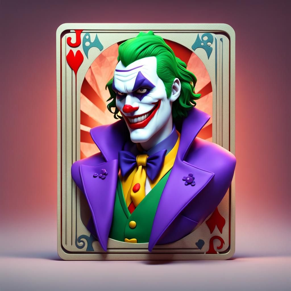 Pixar Style Joker Card in 3D