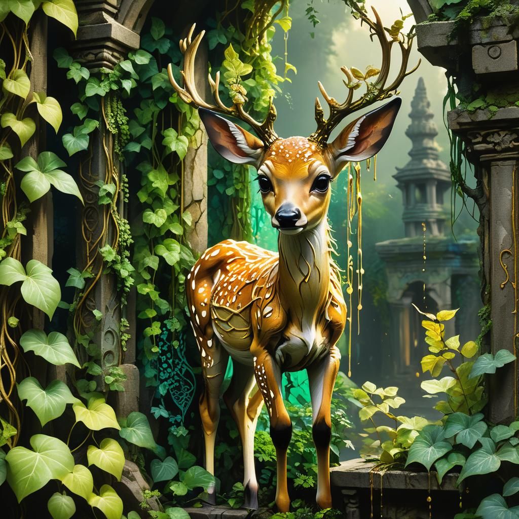 Young Deer in Forest