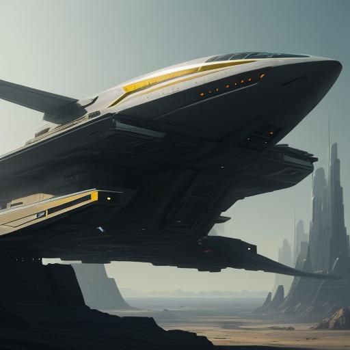 Futuristic Spaceship Landing: Epic Sci-Fi Concept Art