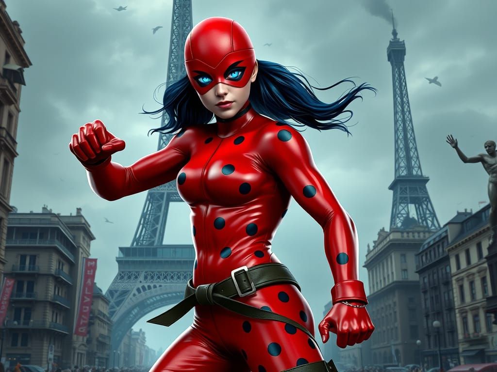 Heroic Ladybug Dominates Ruined Paris in Modern Comic Book S...