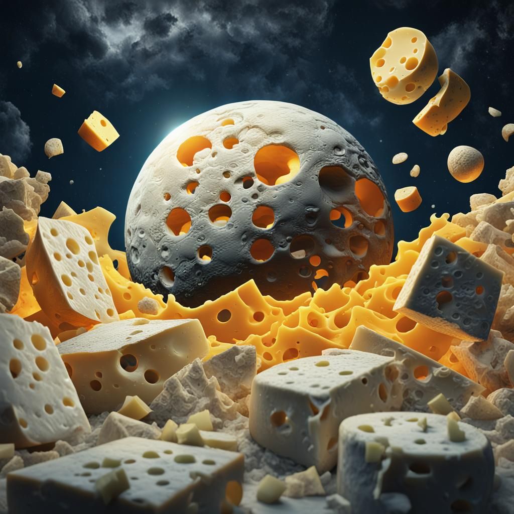 Cheese Moon Close-Up: Epic Digital Matte Painting