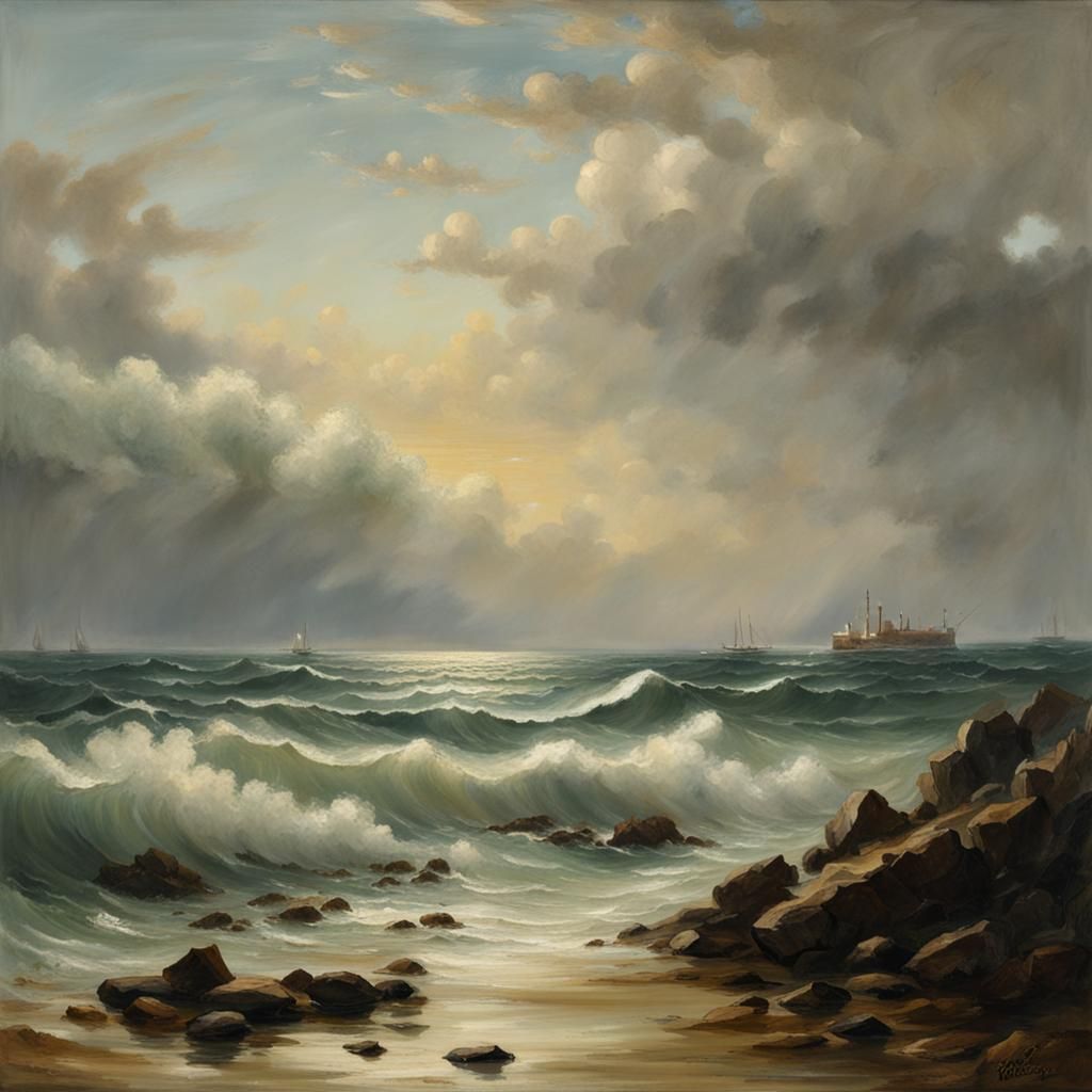 Minimalist Seascape AI Image