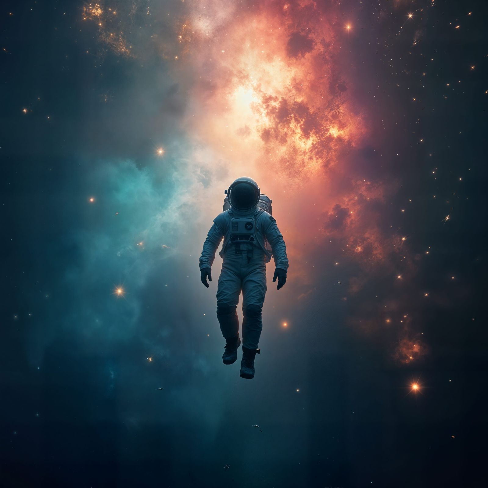 Man Swimming in Celestial Ocean Cinematic Film Still