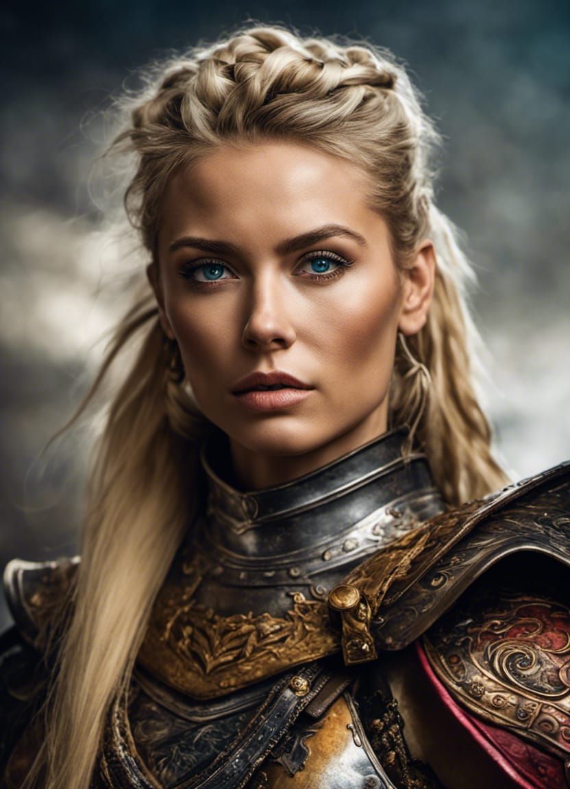 Female Warlord Portrait in Vibrant Colors