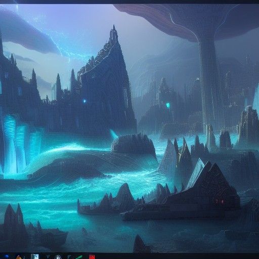 Detailed Painting of Atlantis in Unreal Engine