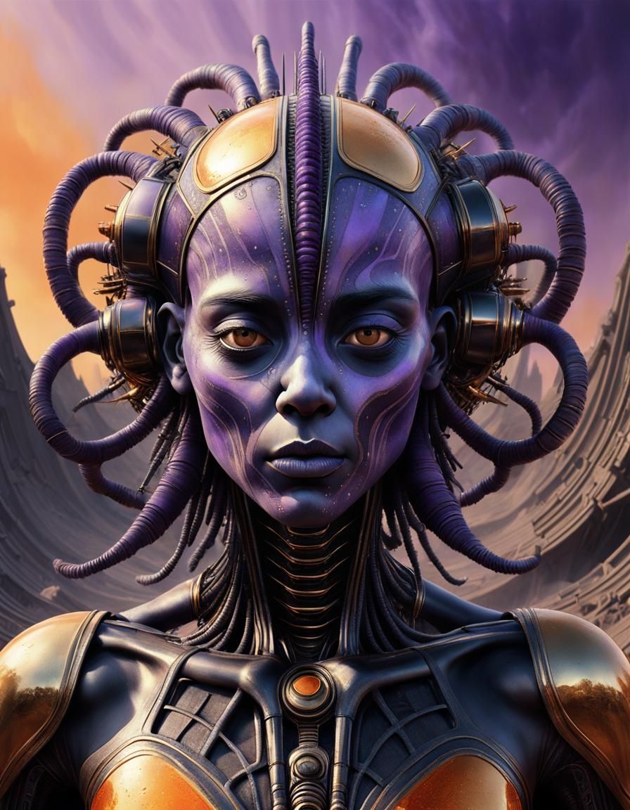 Golden-Orange Dust and Black-Purple Paint Splash