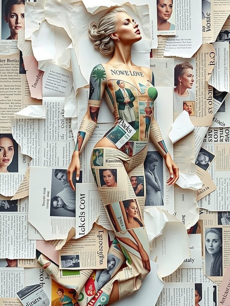 Mystical Abstract Collage of a Beautiful Woman