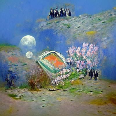 Lunar Theater in Spring: An Impressionist Vision