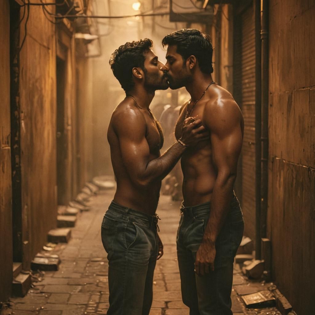 Passionate Kiss in a Smoke-Filled Alleyway