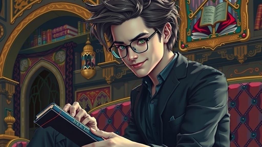 Dreamlike Investigator in Gothic Study