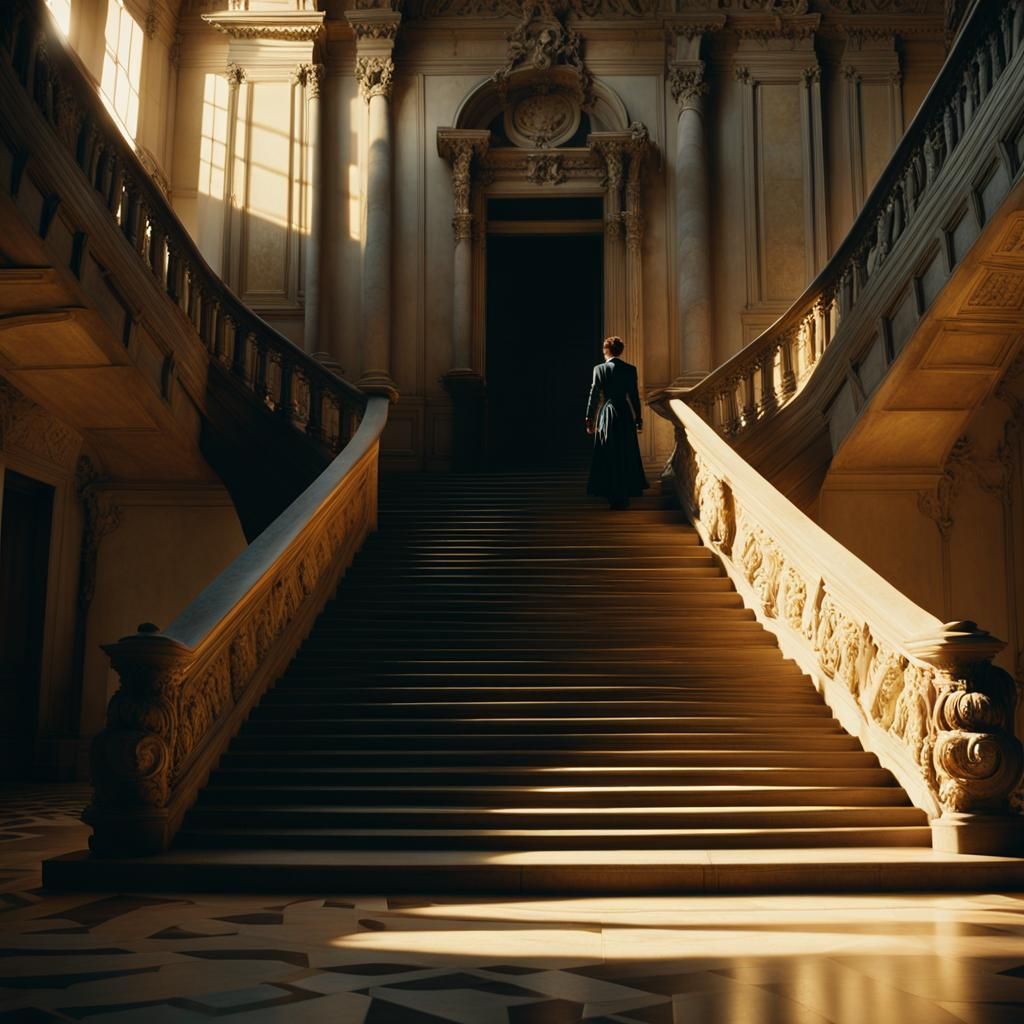 Baroque Stairway to Heaven in Golden Light