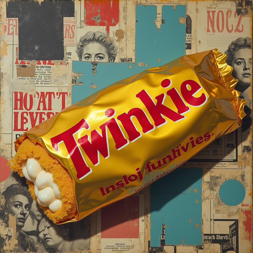 Surreal Twinkie in Dadaist Photomontage Style