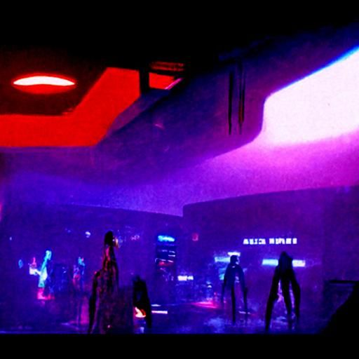 Alien Space Rock Theater in Cyberpunk Style