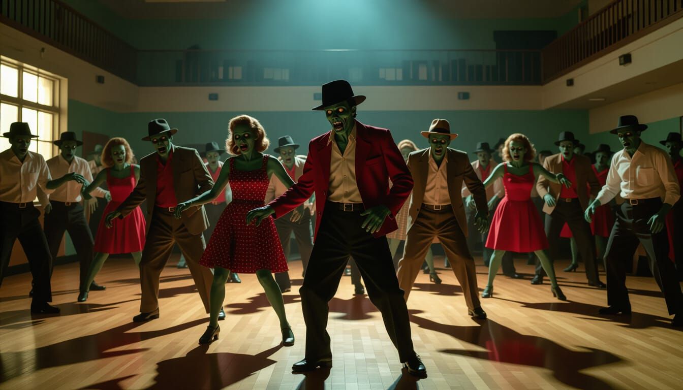 Zombies Twist and Jitterbug at 1950s Sock Hop