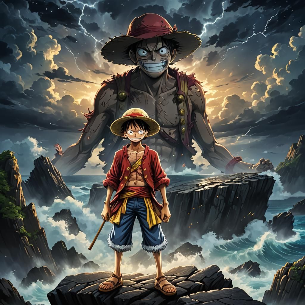 Epic Luffy Illustration in Cinematic Style