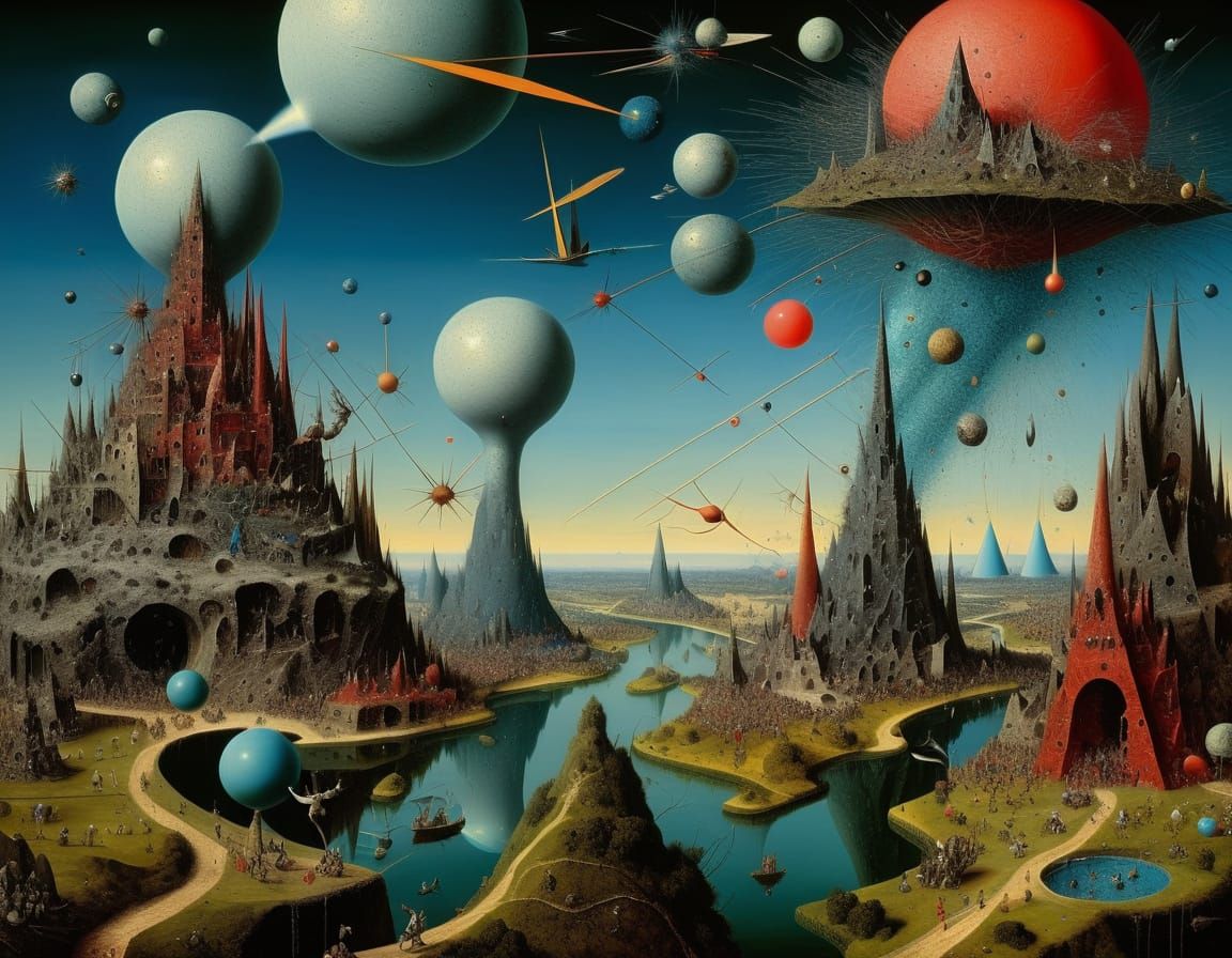 Surreal Cosmic Realism in Vibrant Colors