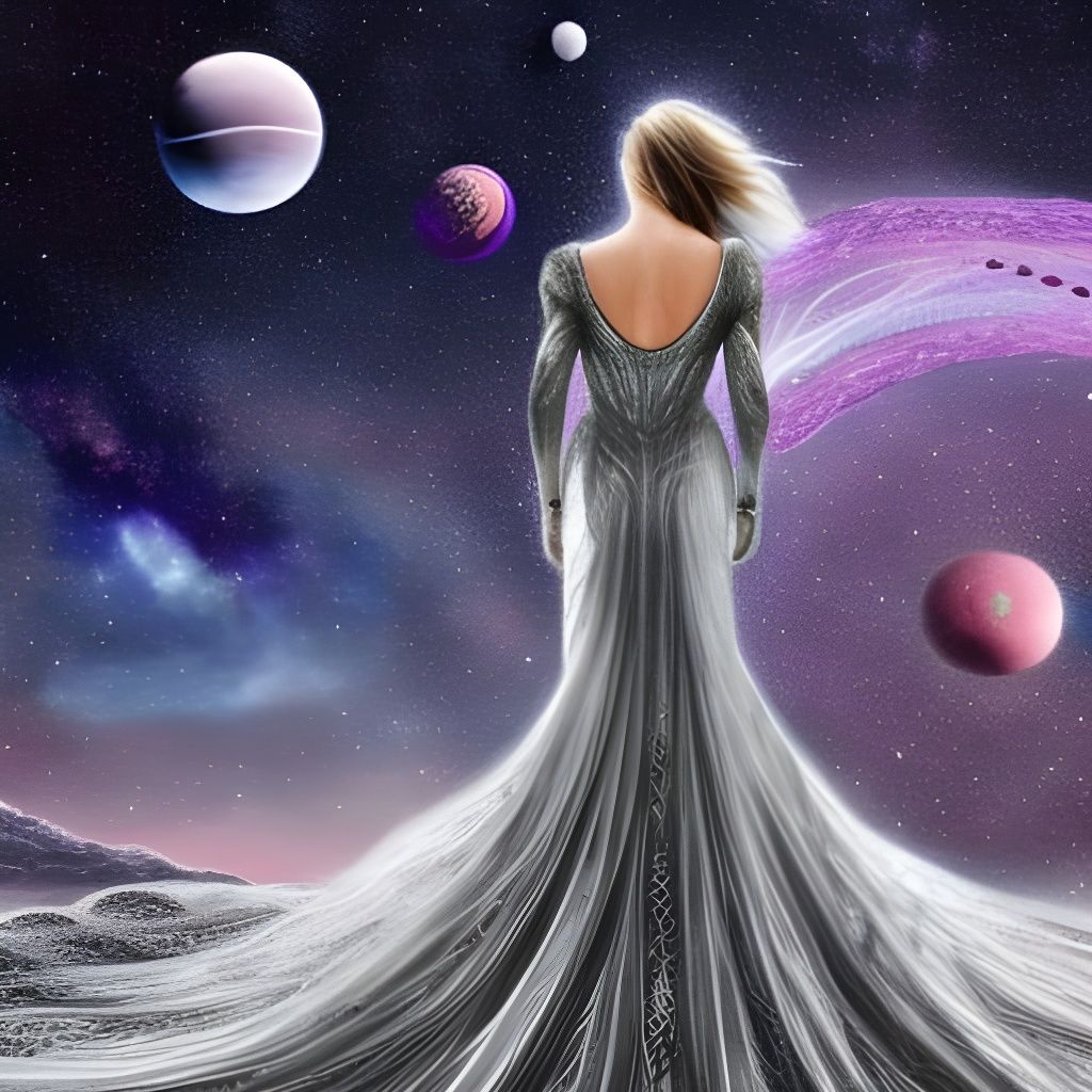 Woman on Ice Planet with Stargate in 8K