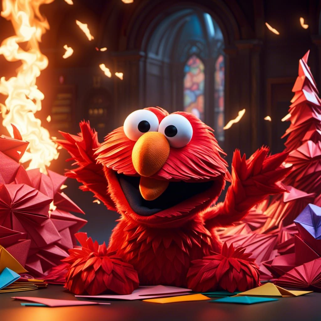 ELMO SAYS NO MORE ORIGAMI ROCO