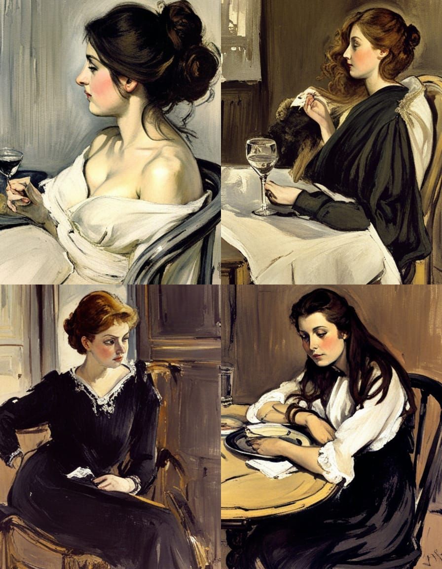 Elegant Portrait in the Style of Impressionism