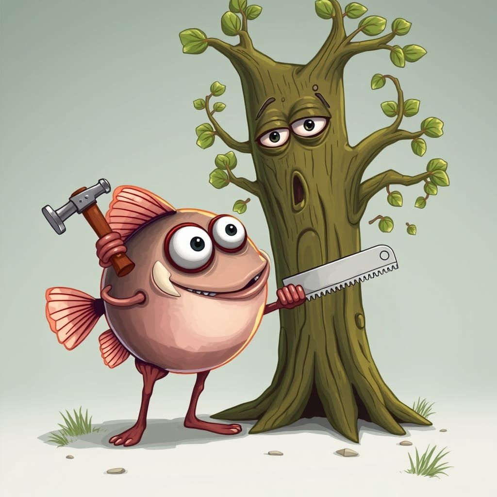 Fish Carpenter Inspects Tree Worksite