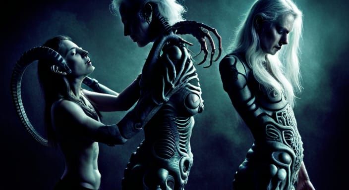 Biomechanical Serpent Dance in Giger Style