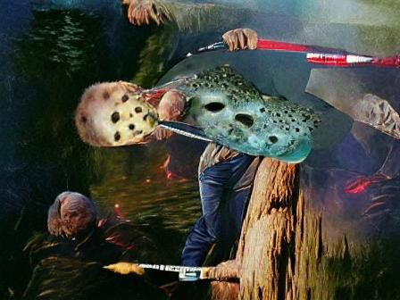 Iconic Horror Character with Hockey Mask