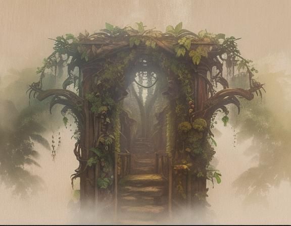 Mystical Jungle Chestplate Icon with Watercolor Aura