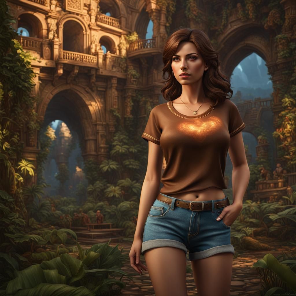 Woman with Brown Hair: Fantasy Concept Art