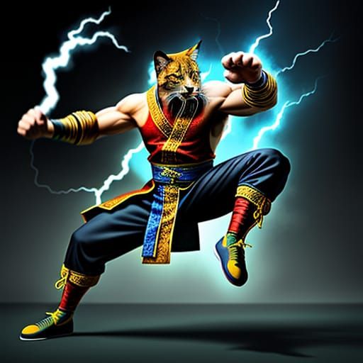 Fierce Felines Engage in Lightning-Fast Kung Fu Brawl, Hyper...