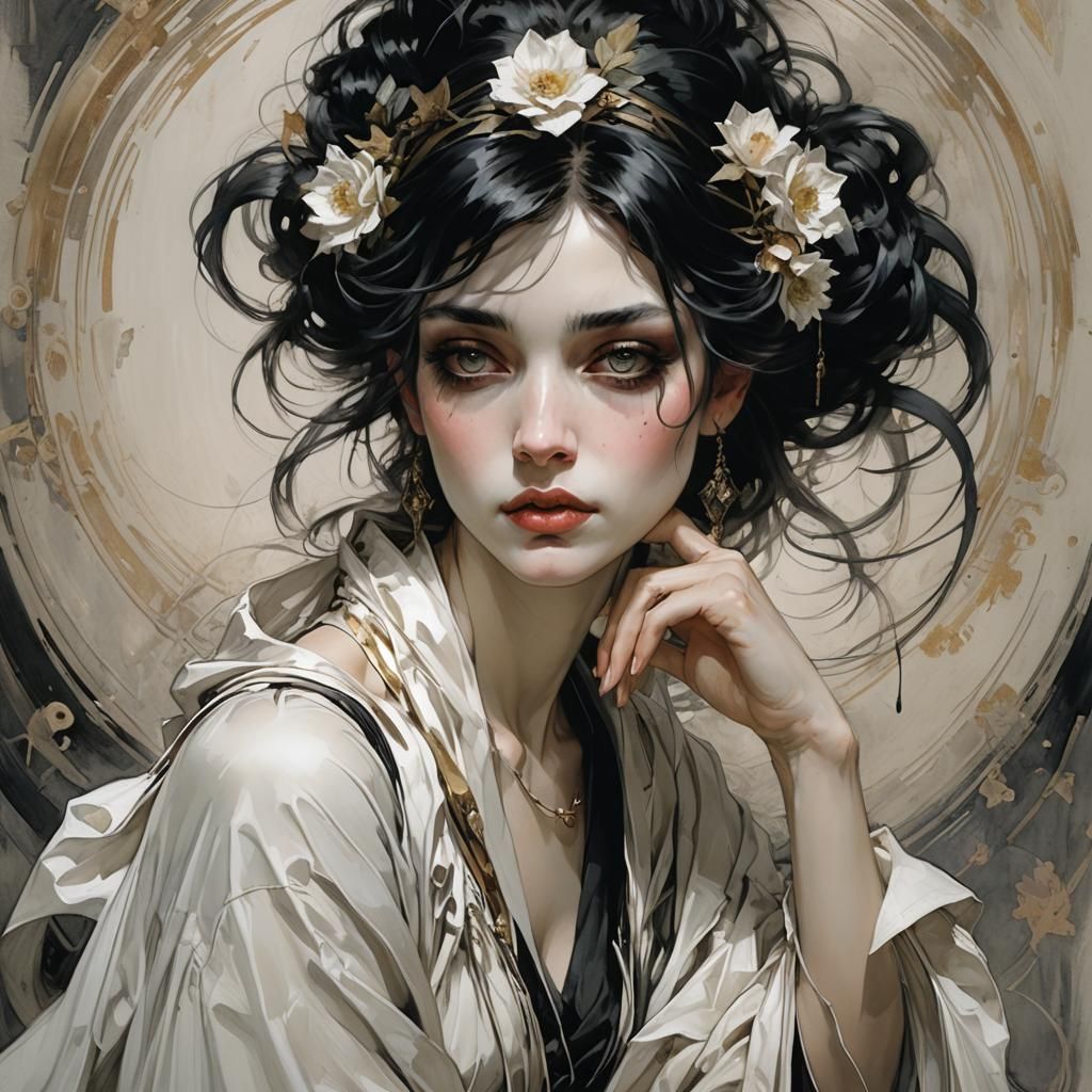 Monochrome Portrait of a Disaffected Young Woman