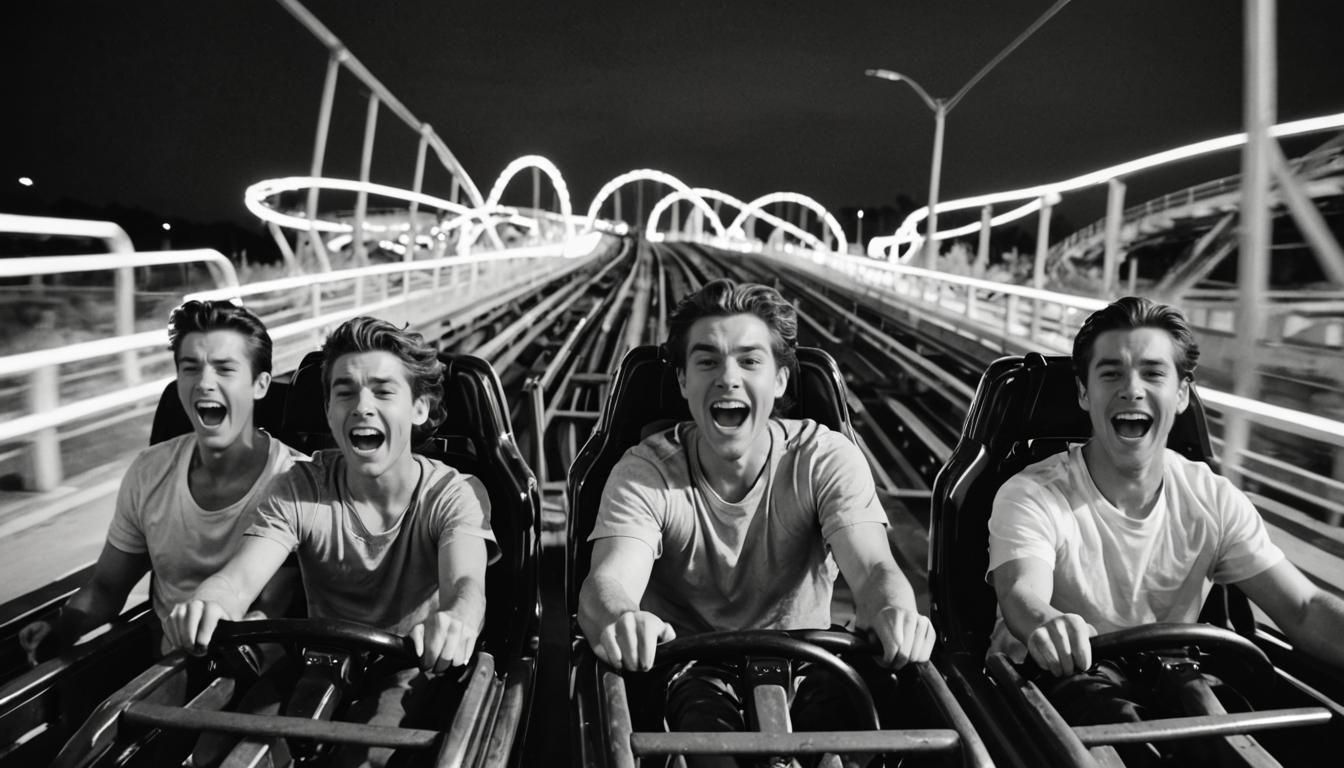 Emotional Roller Coaster Ride in Black and White