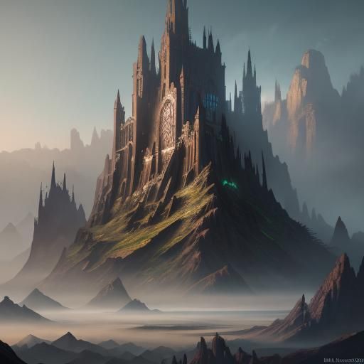 Detailed Fantasy Matte Painting in Deep Color