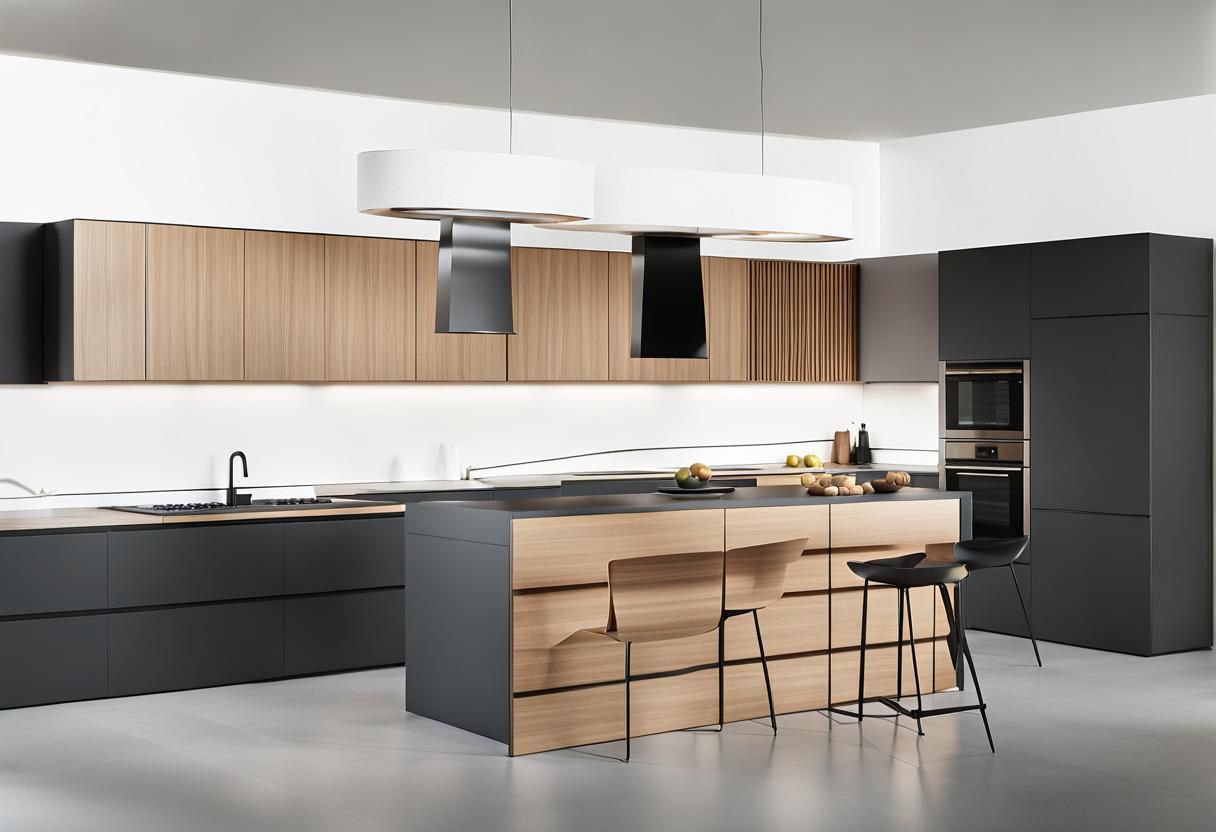 Minimalist Kitchen with Island and Sunbeams