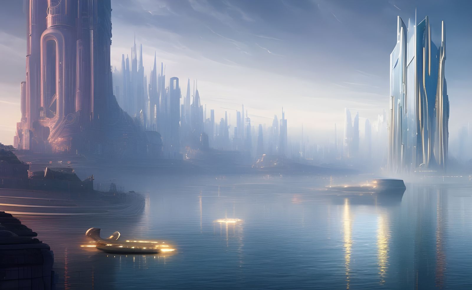 Detailed Floating Cityscape in Hyper-Realistic Style