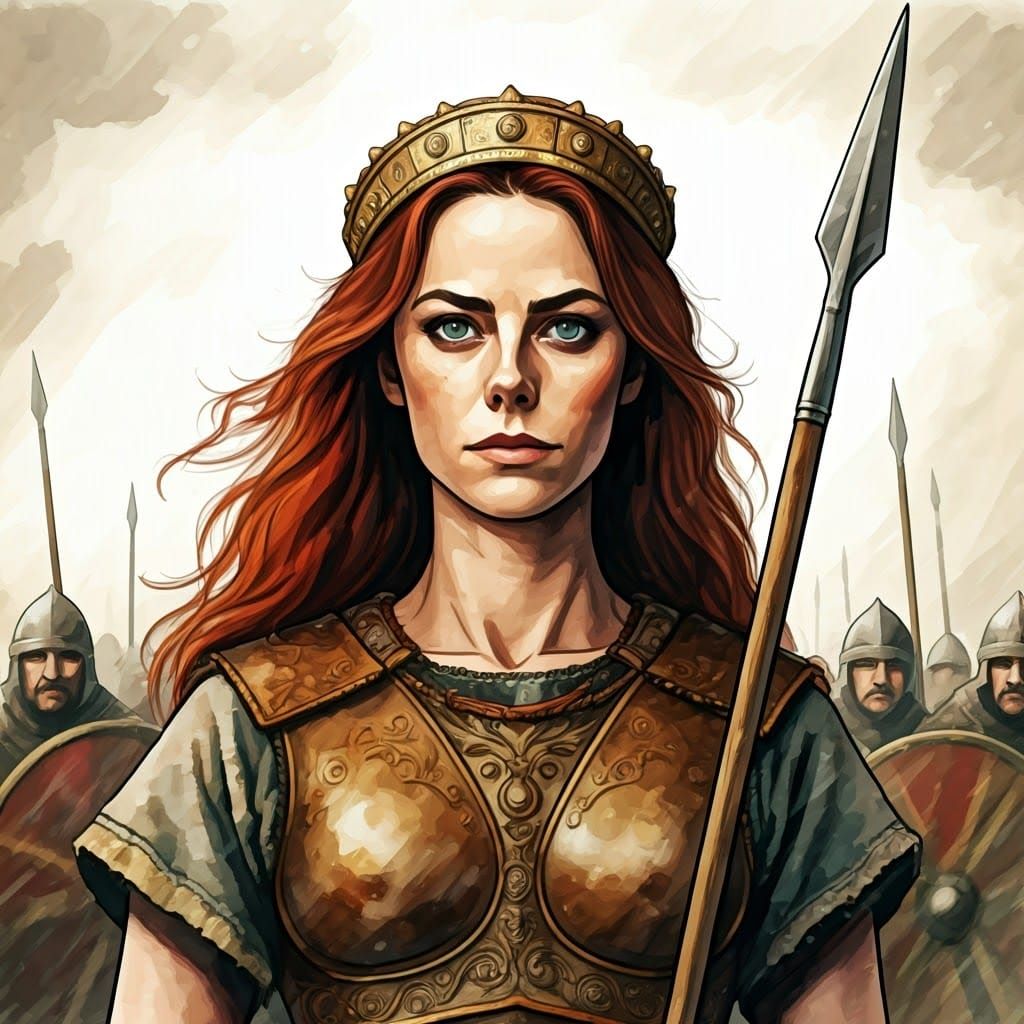 Boudica, Queen of the Iceni, Leading Her Army