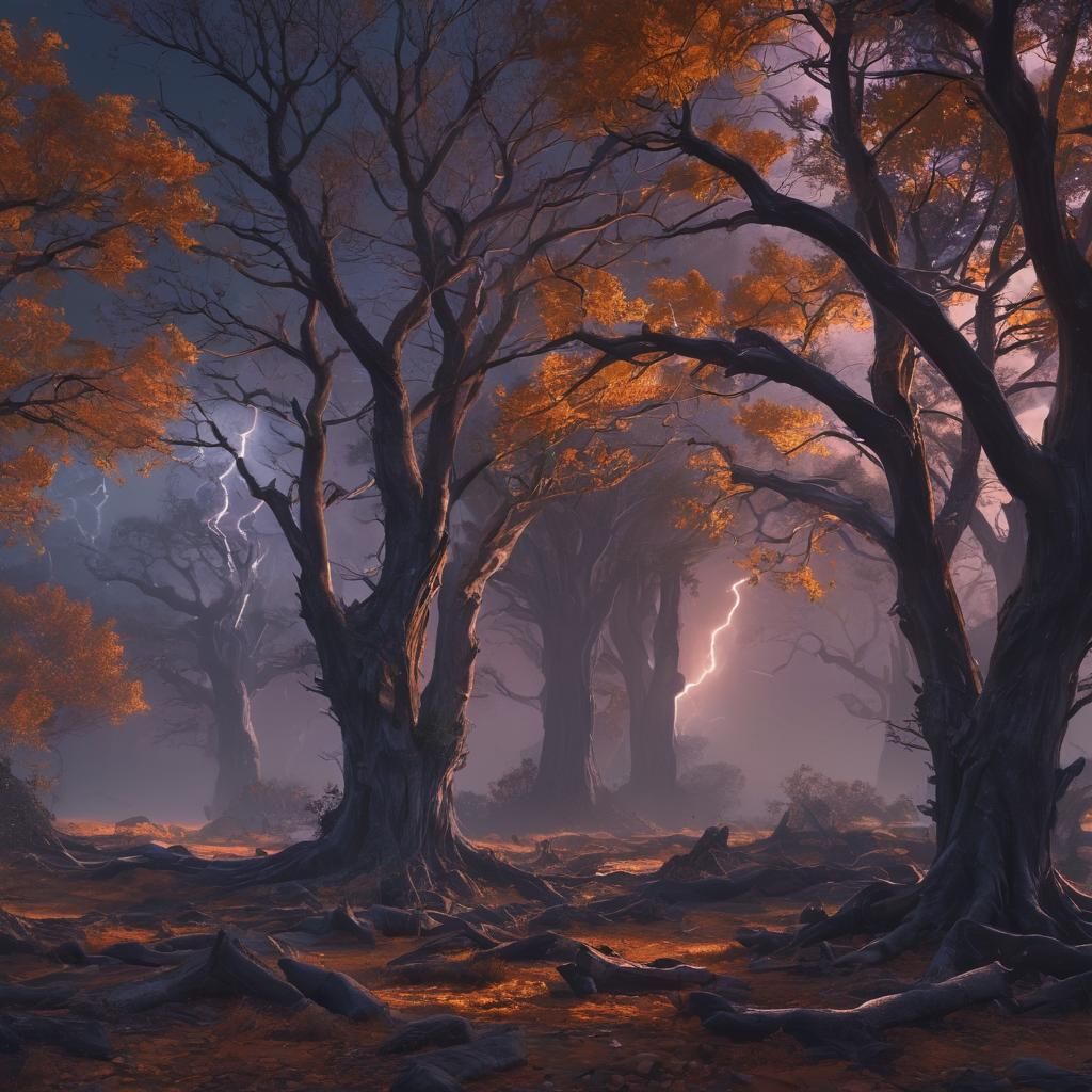 Dramatic Split-Screen Landscape in Matte Painting Style