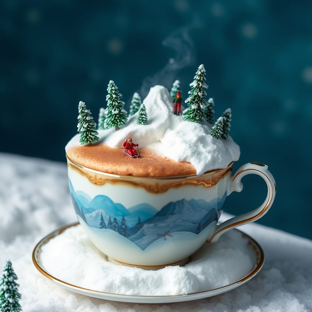 Miniature Winter Wonderland on Whipped Cream Mountain