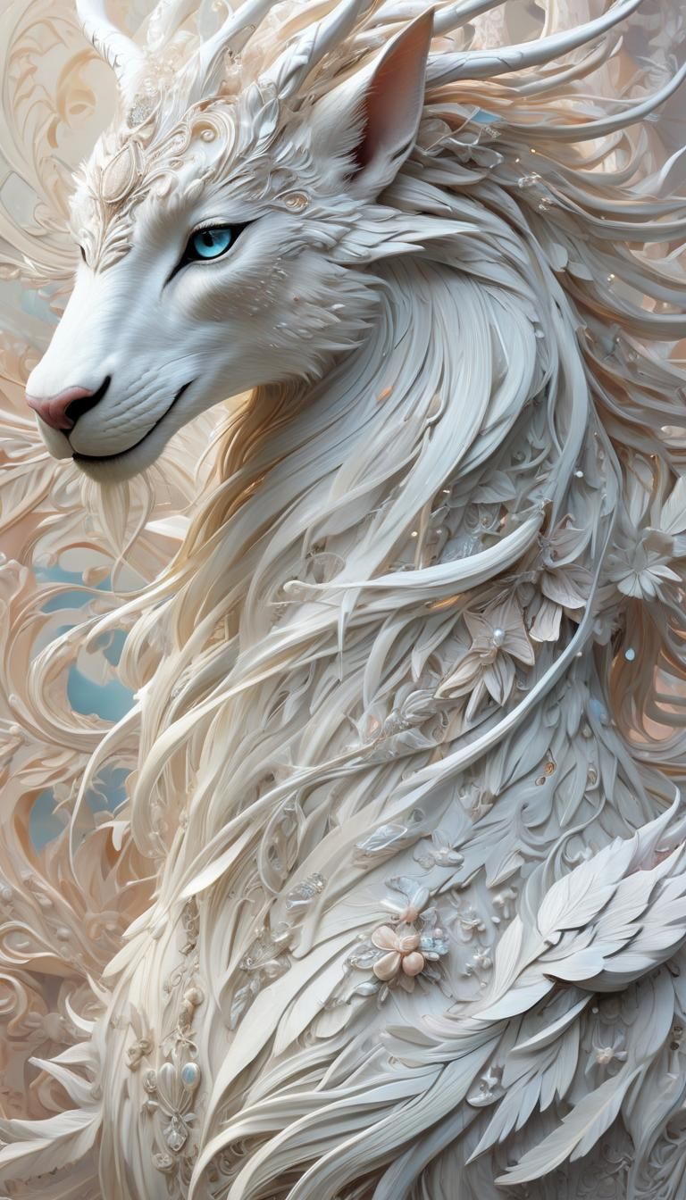 Ethereal Fantasy Creature in Soft Pastel Colors