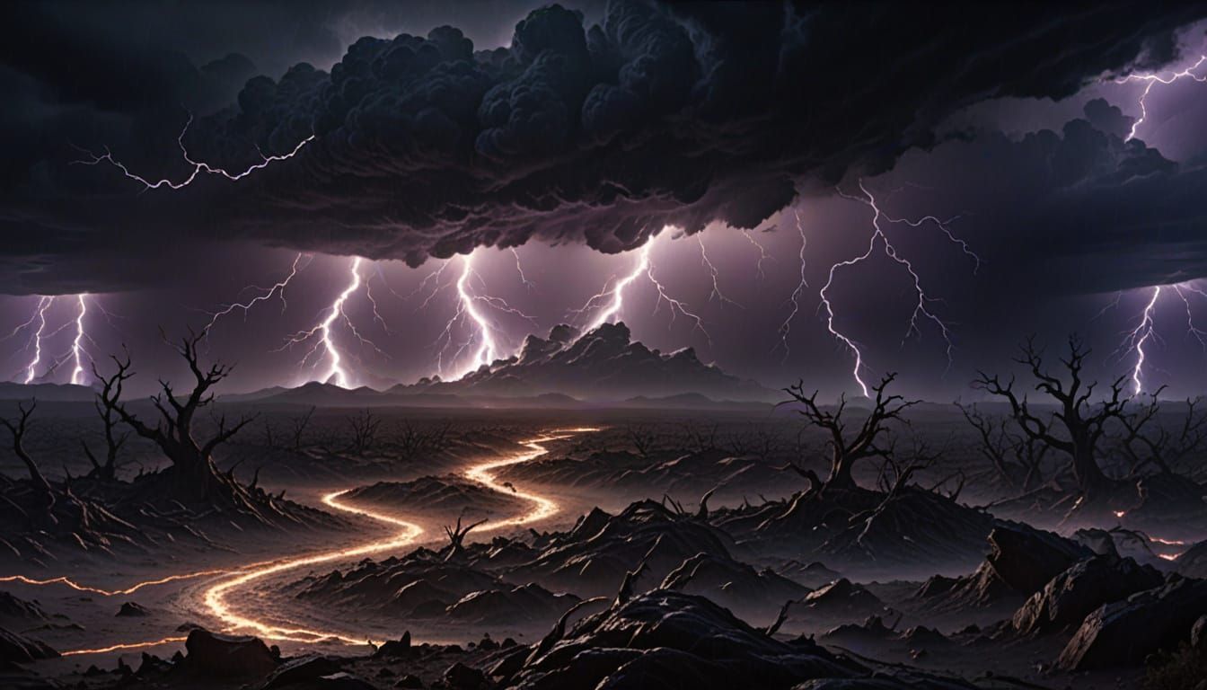 Colossal Storm Over Alien Landscape
