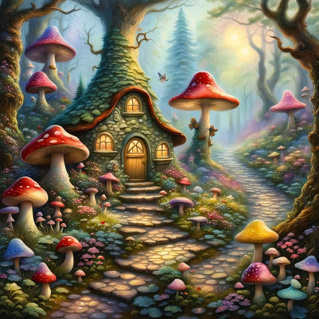 Gnome's Journey Through a Fairytale Garden