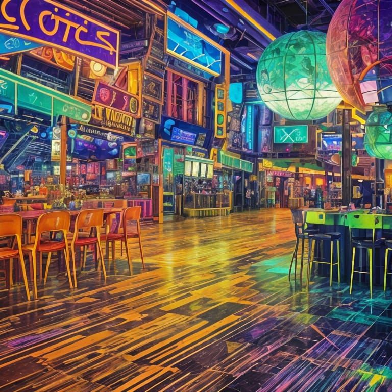 Glowing Menu in Vibrant Art Deco Splendor