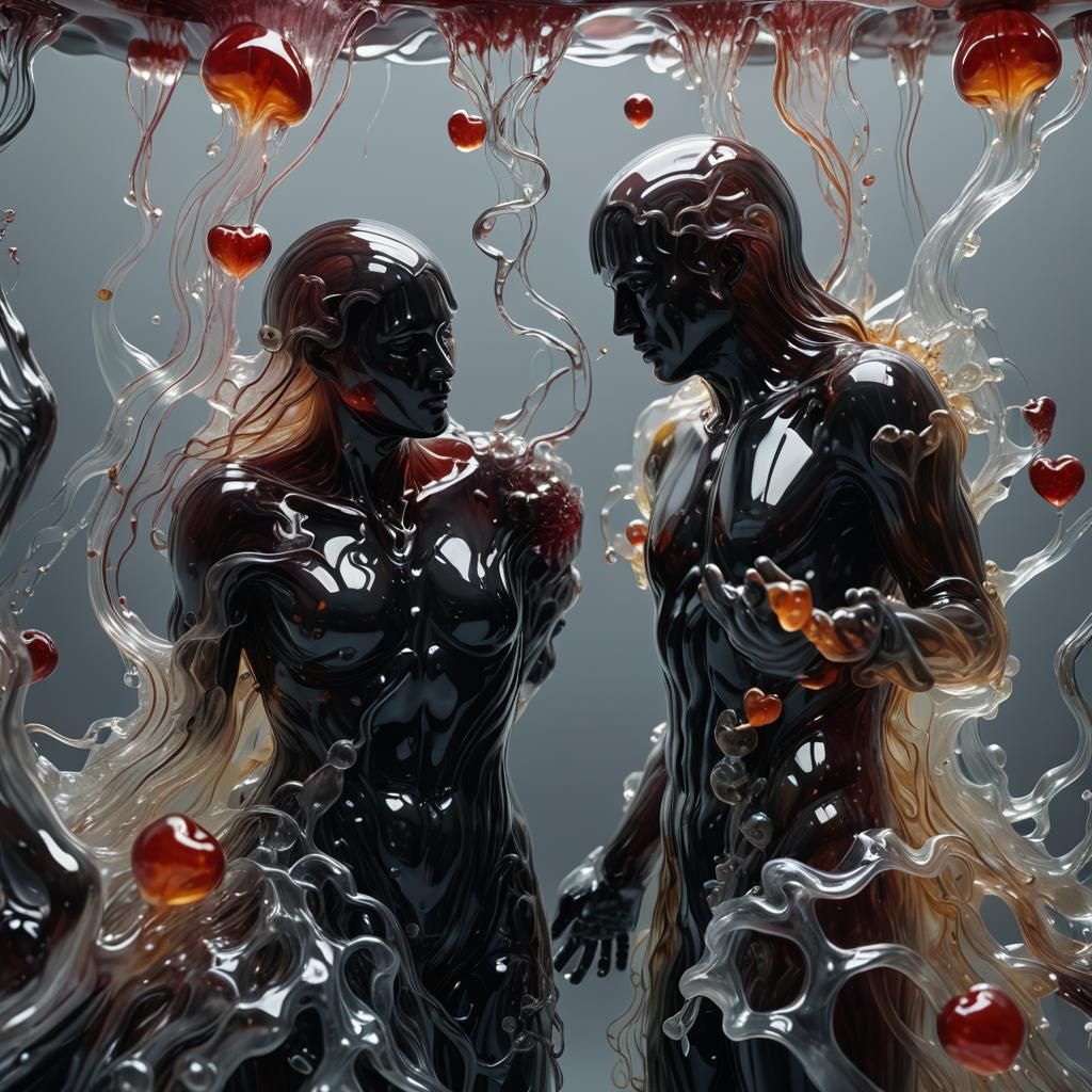 Jelly Sculpture: Fluid Human Figures in Landscape