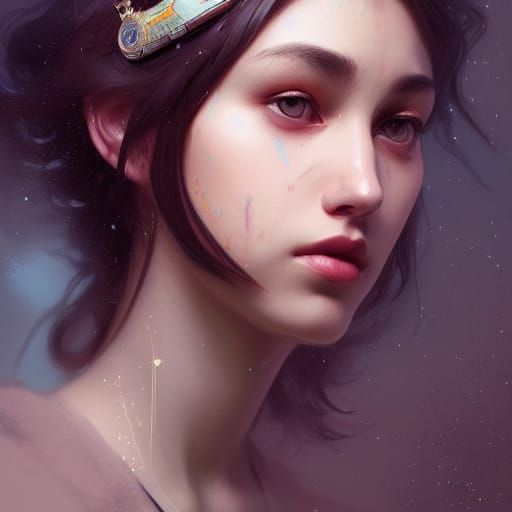 Sad Girl Portrait in Hyperdetailed Style