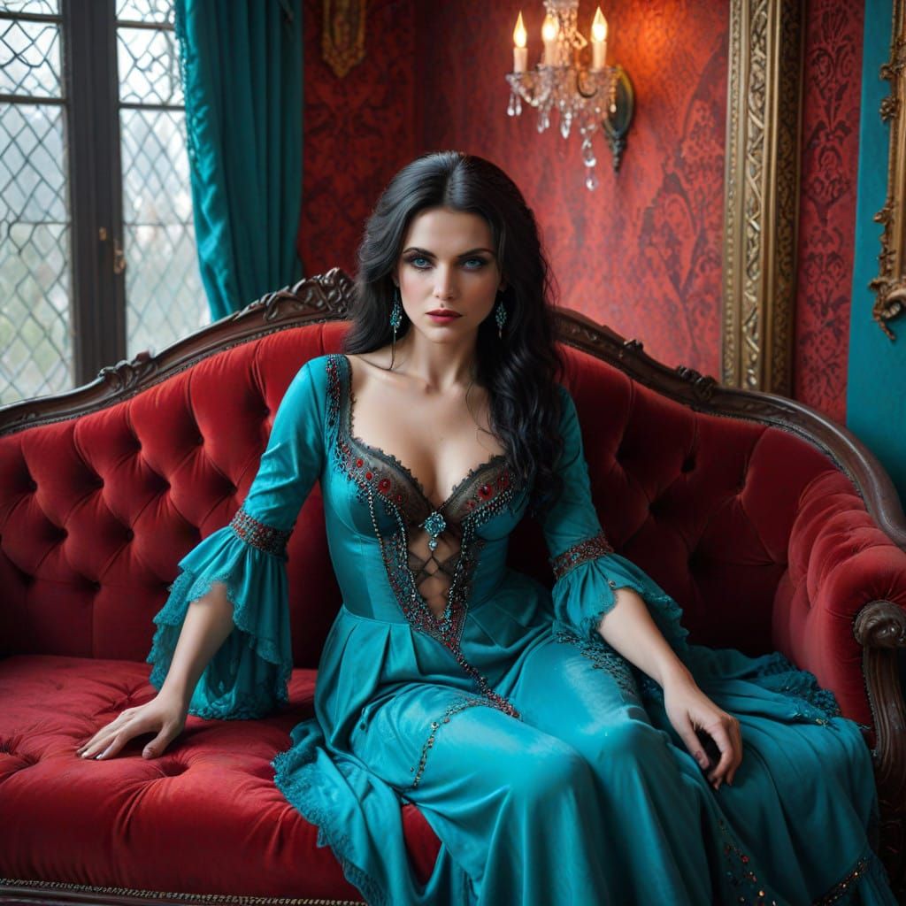Mysterious Vampire Sits in Opulent French Palace