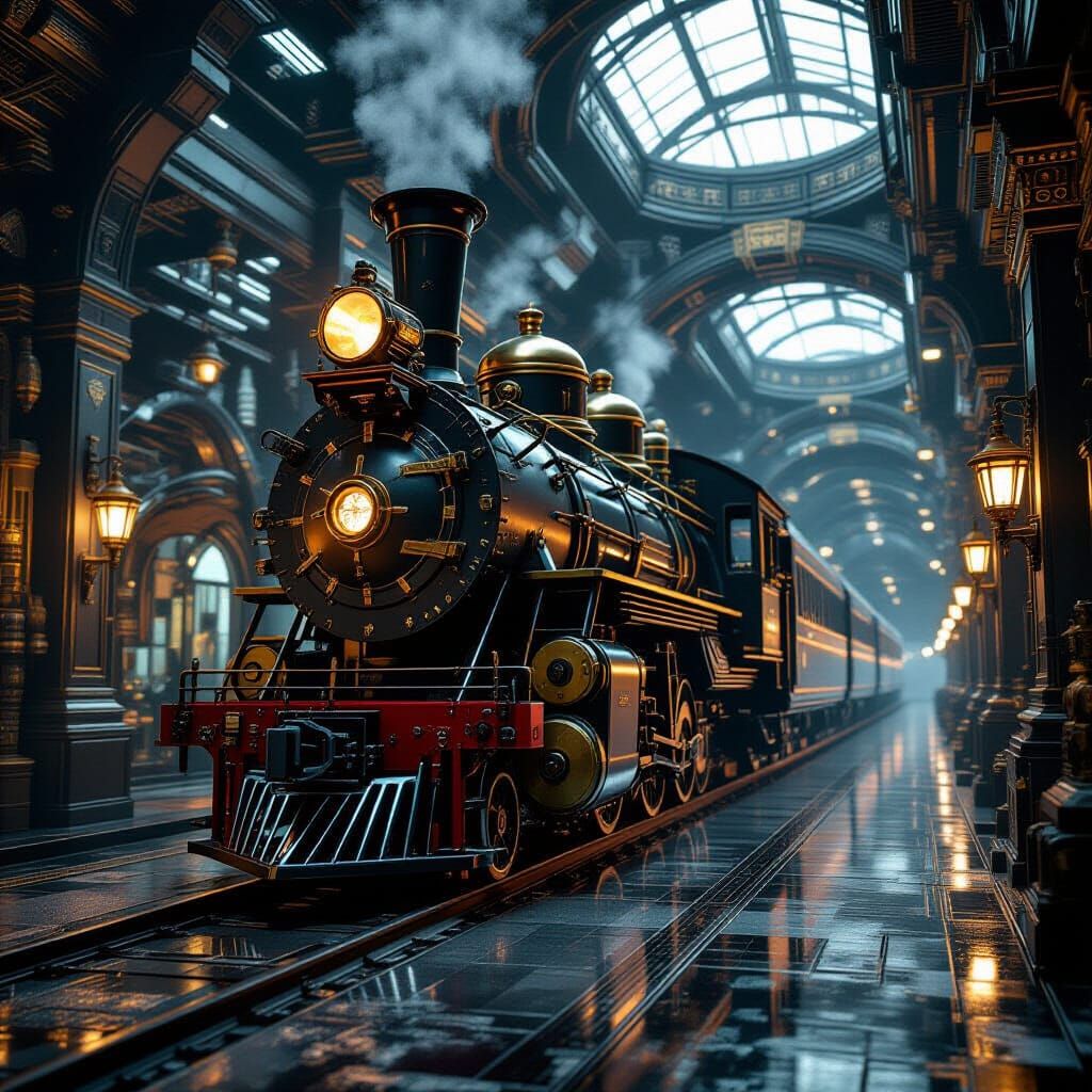 Steampunk Matrix Scene with Cinematic Lighting