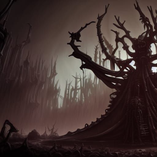 Skull King's Throne Room: Dark Fantasy Concept Art