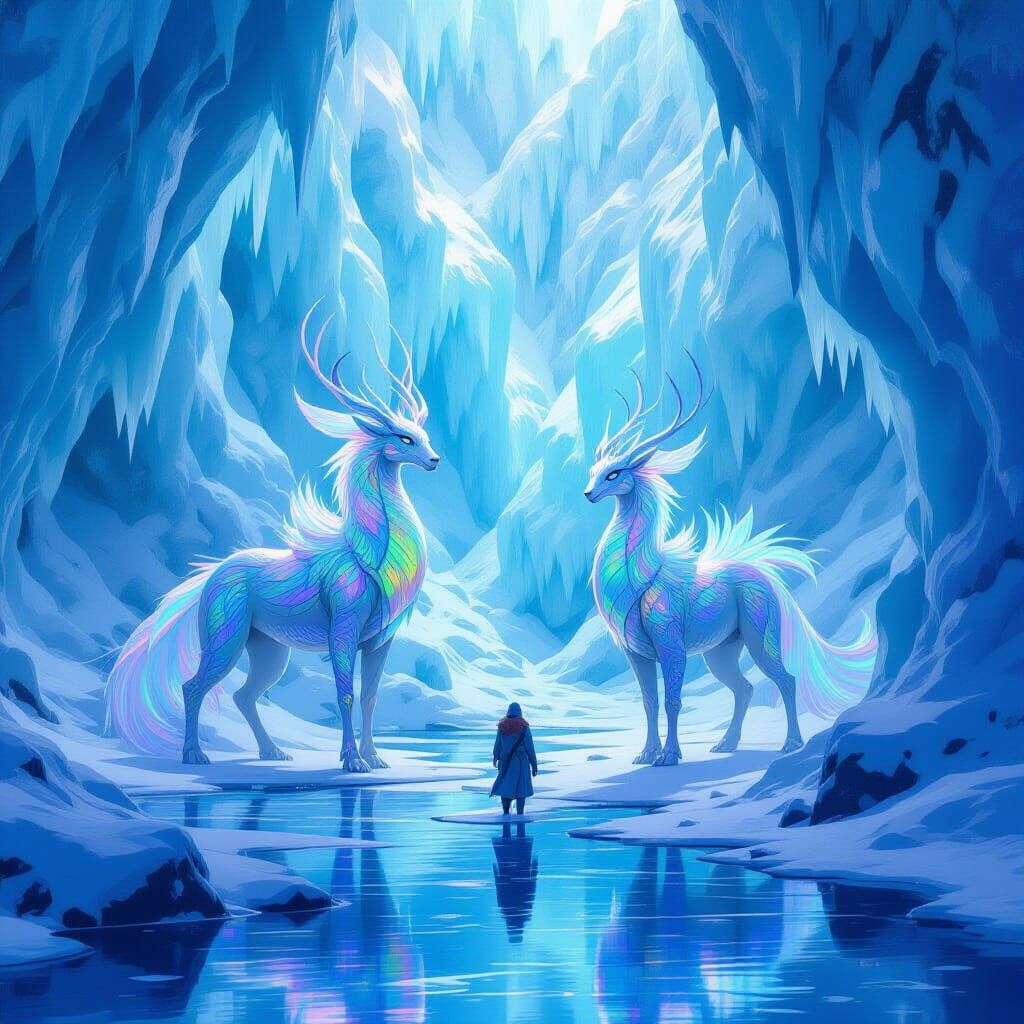 Shimmering Creatures in Mystical Thandar Ice Realm