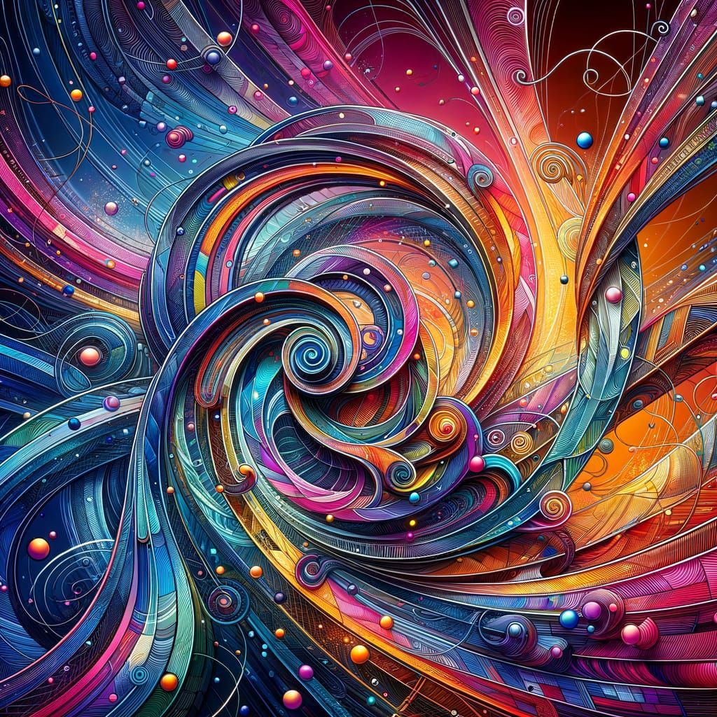 Vibrant Abstract Colors and Shapes Intertwined